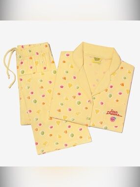 Yellow Fruit Riot Pajama Set - Citrus Treat Print